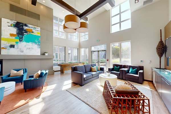 Community Room with a Fireplace