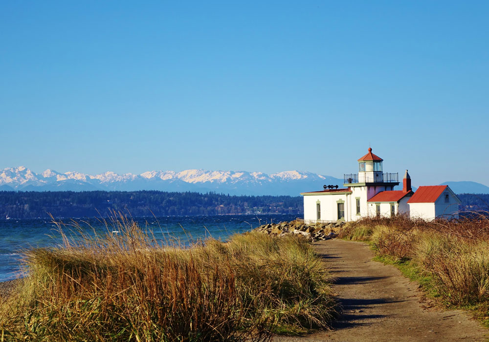 West Point Lighthouse in Discovery Park in Seattle