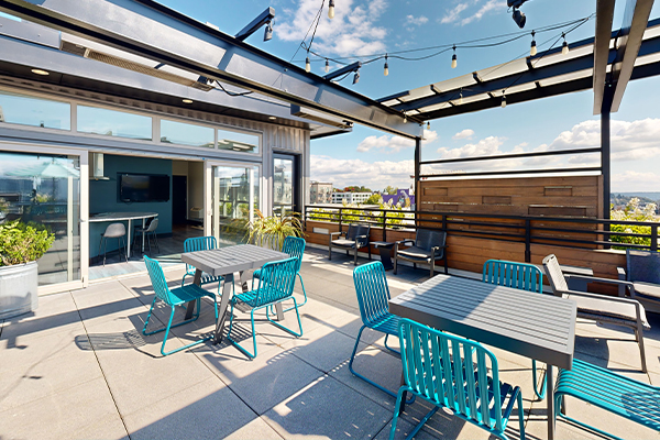 Rooftop terrace with lounge furniture